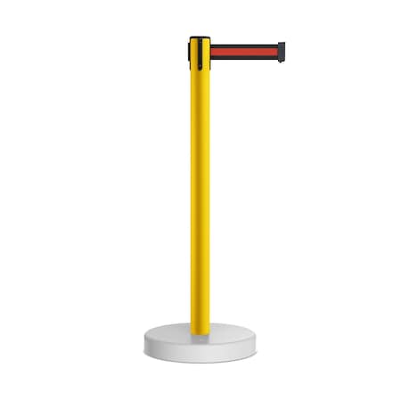 Montour Line Stanchion Belt Barrier WaterFillable Base Yellow Post 7.5ftBk/R H Belt P400WF-YW-BRH-75